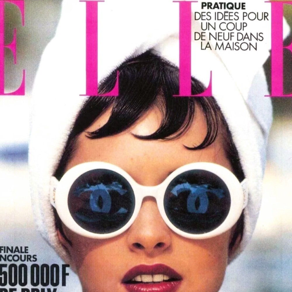 Vintage Chanel 1993 Runway Mirror CC Logo Editorial Round Lens Sunglasses - Picture 15 of 17